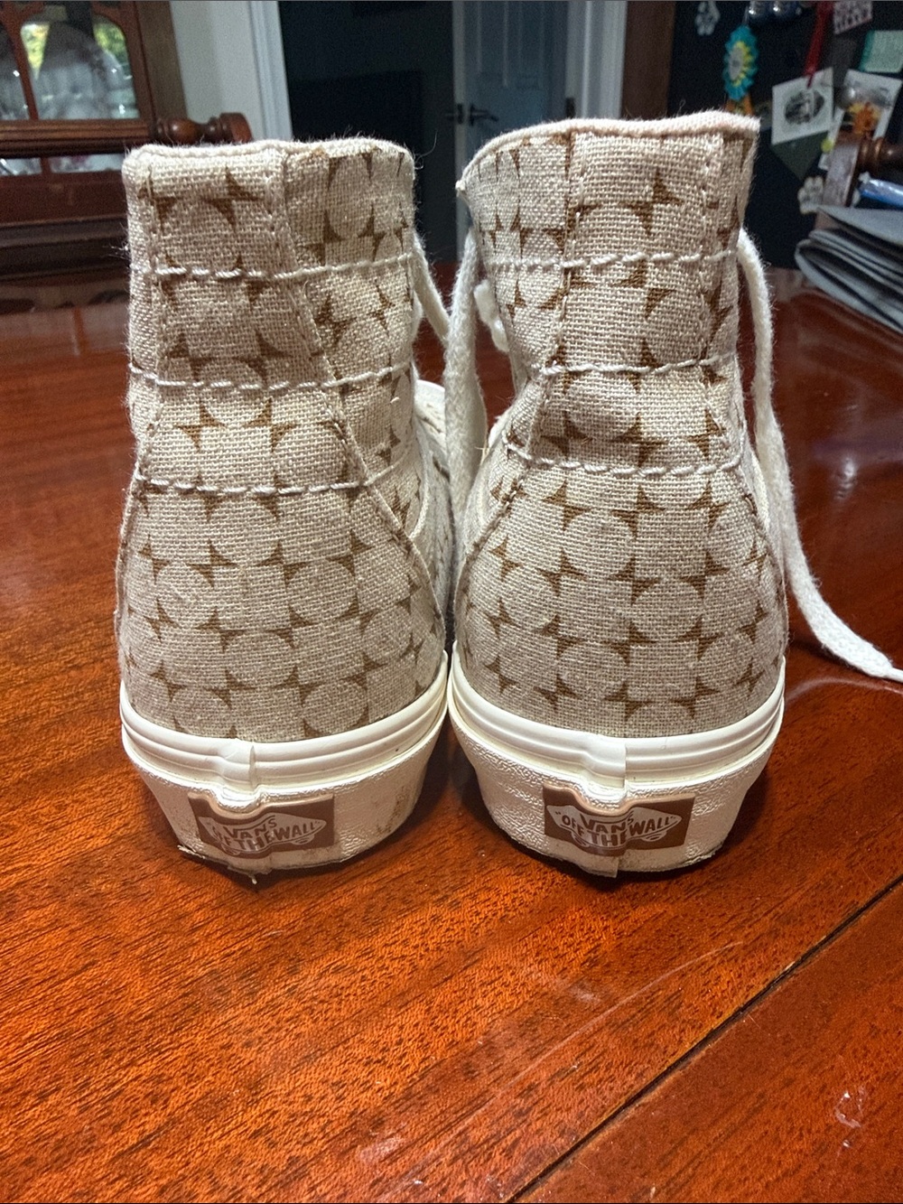 VANS Sk8-Hi Tapered Shoes High Top Beige Canvas - Picture 4 of 9